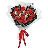 Qutawua Preserved Flower Eternal Rose Bouquet,12 Forever Flowers in Gift Box,Romantic Gift for Women,Valentine's,Mother's Day Gift(Red, 12 Rose)