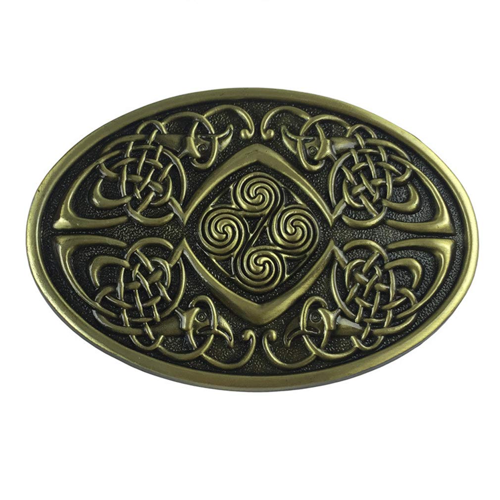 LKMY Celtic Knot Oval Belt Buckle,American Keltic Irish Scottish Celtic Cross For Mens Womens