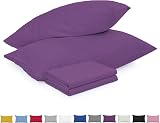 DN Pillow Cases 2 Pack Purple 50x75cm Microfibre Envelope Closure