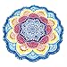57 Inch Mandala Roundies，Cozime Gypsy Polyester Tablecloth Beach Towel Beach Throw, Indian Mandala Tapestry, Yoga Mat, Picnic Mat, Table throw Table Cover (Tassel Blue and Yellow)