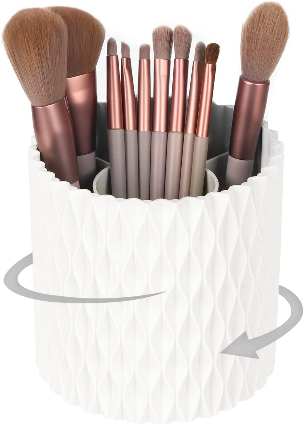 FYGAIN Makeup Brush Holder Organizer, 360° Rotating Multi-Functional Pen Holder for Desk, Spinning Multi-Purpose Desktop Stationary Organizer for Lipsticks, Comb, Beauty Tool — image 1