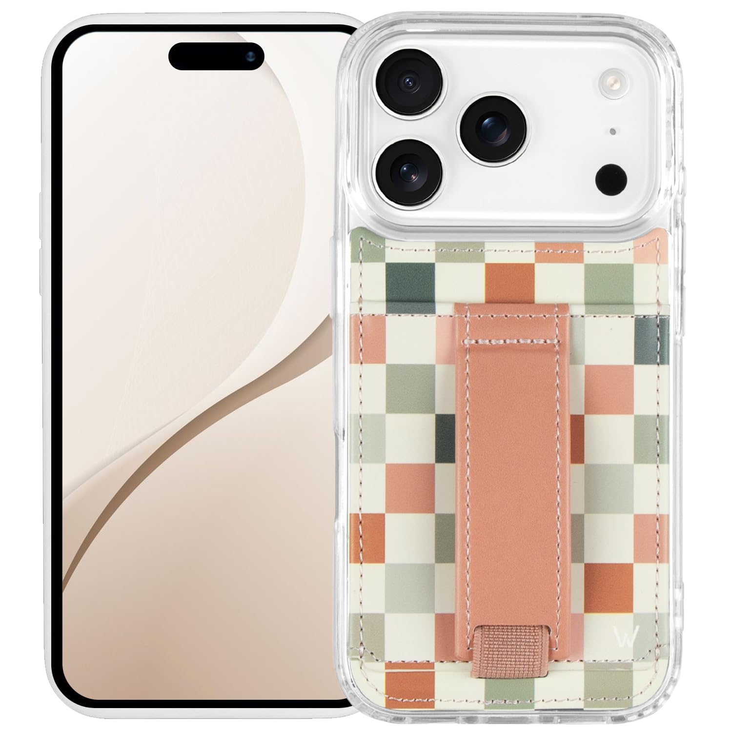 Walli Cases for iPhone 17 Pro Case Aesthetic Wallet Phone Case Card Holder, Securely Holds up to 2 Cards - Cute, Trendy Phone Cover for Women, fits iPhone 17 Pro, with Kickstand & Finger Strap
