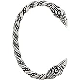 HAQUIL Stainless Steel Viking Twisted Cuff Bracelet, Viking Arm Ring for Men, Norse Jewelry Gift for Men