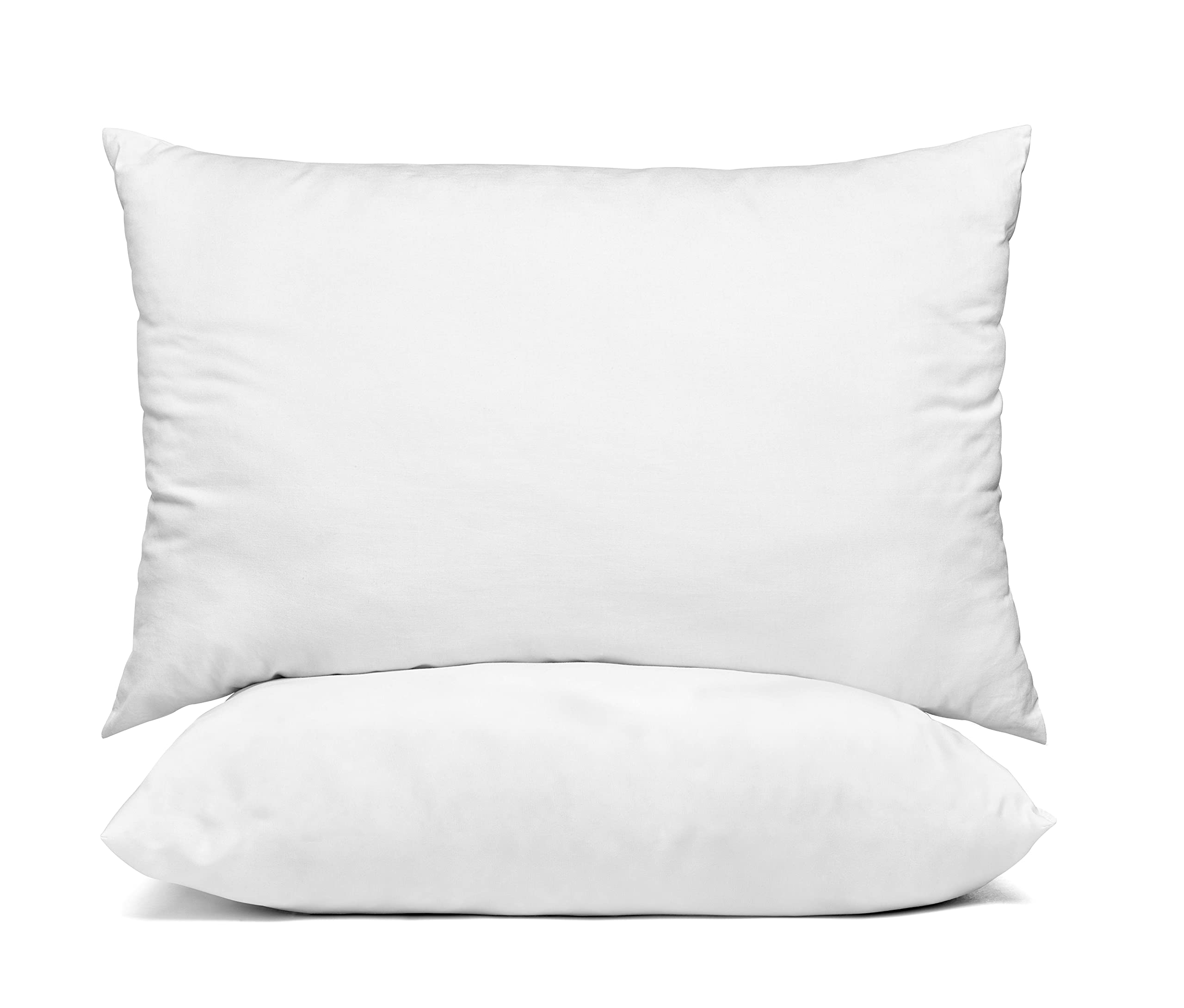 LUXURANGE Polycotton Plain Pillowcases, Pillowcase Double Pack of 2 Pillow Cover Standard Size 50 x 75 cm, Breathable, Stain and Wrinkle Resistant Envelope Pillowcase Cover - White