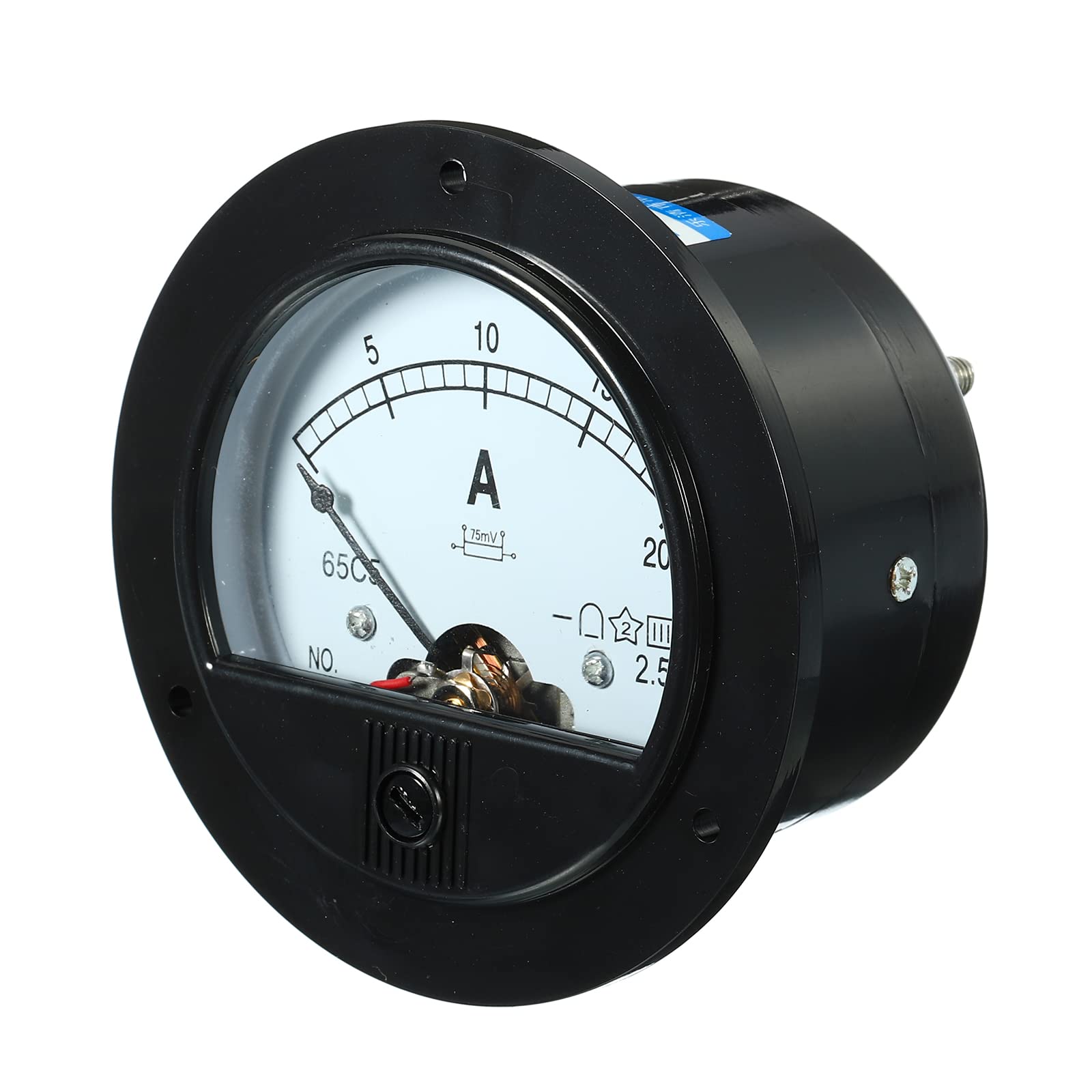 YOKIVE Analog Panel Ammeter, 65C5 Ampere Meter Current Tester, Great for Office, Art, Home, Daily Use (DC 0-20A)