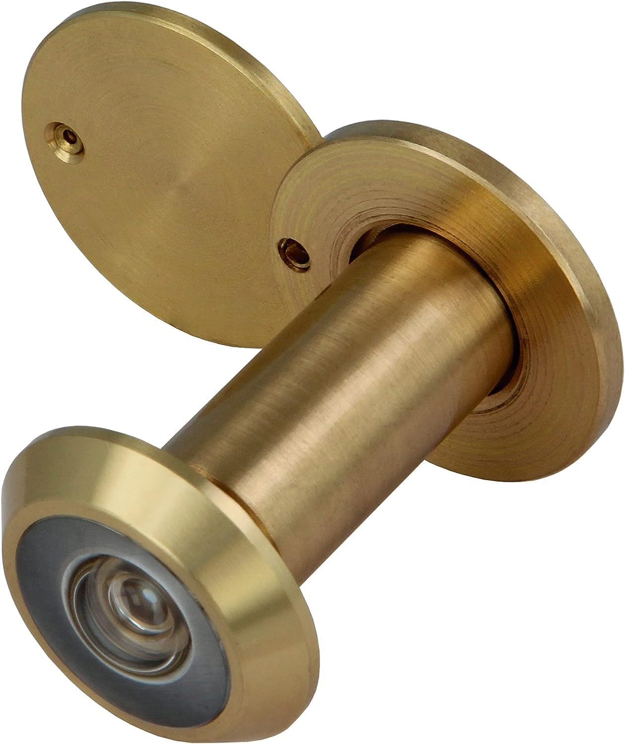 Amig - Peephole with Super Angle Lens for Interior and Exterior Doors 3-14 - Brass with Polished Finish - Measurements - Diameter 14 mm - Door Thickness 35-60 mm