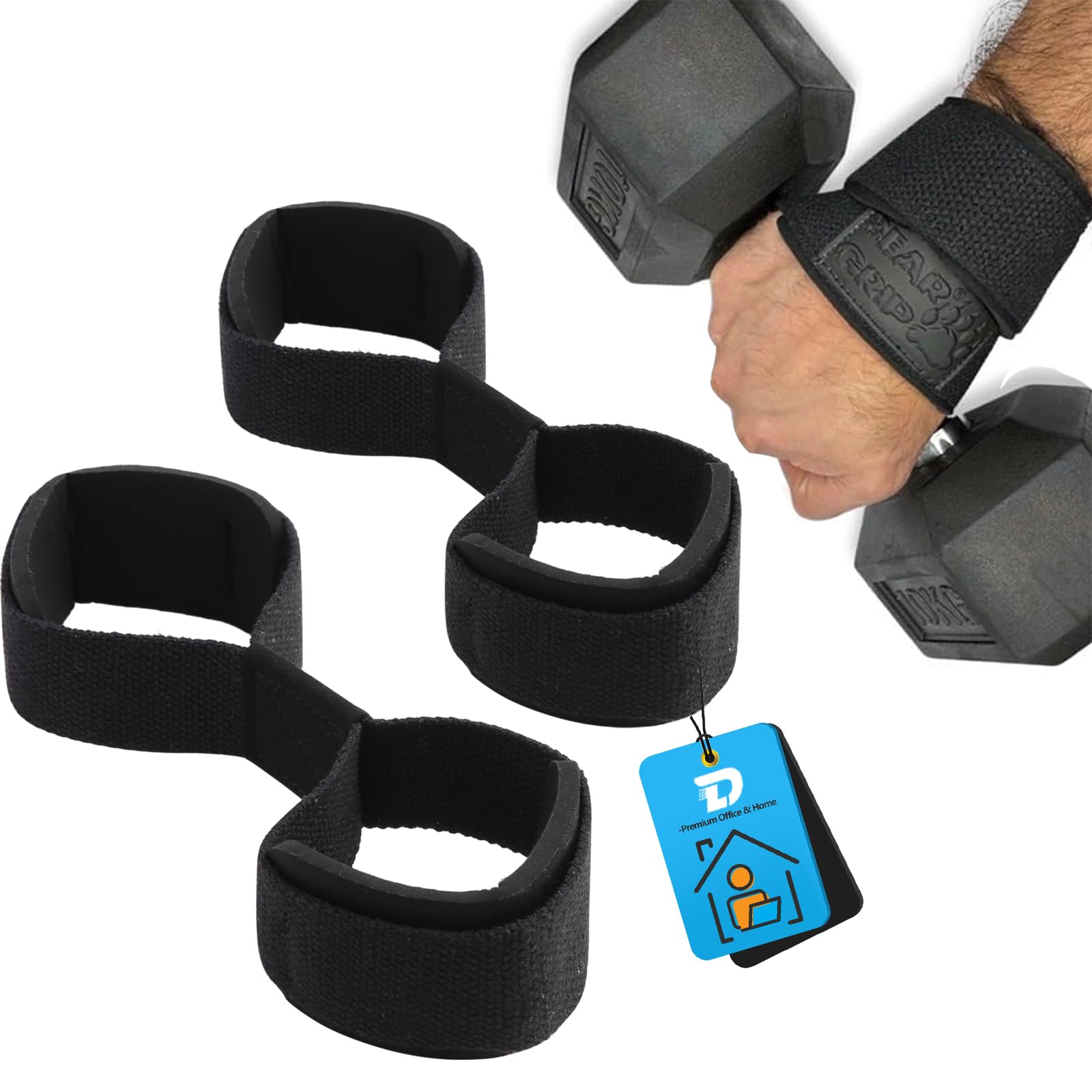 DZSEE Figure 8 Lifting Straps (Sold in Pairs), Figure 8 Straps, Weight Lifting Straps Figure 8, Lifting Straps Figure 8 Supports Gym Workouts for Hard Pulling Powerlifting and Men's Hand Grips
