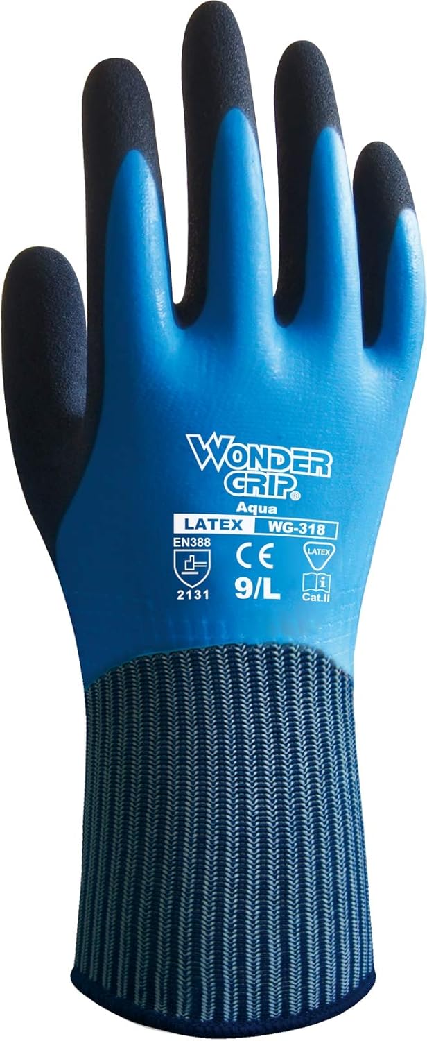 Wonder Grip WG318 Aqua Waterproof gloves, Blue/Black, XL/10 Amazon.co