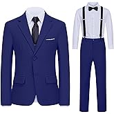 RoseZose Kids Suits for Boys 5 Pieces Formal Suit Boys Dress Shirts Ring Bearer Outfit Slim Fit Dresswear Suit