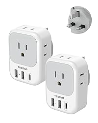 UK Adapters for Travel 2 Pack, TESSAN Type G US to