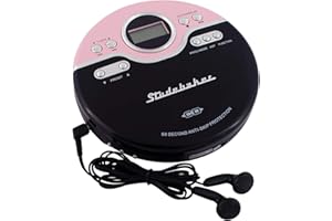 Studebaker SB3703PB Joggable Personal CD/MP3 Player with Audio Book Compatibility, Bookmark Feature and FM PLL Radio - Pink/Black