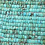 Natural Genuine Turquoise Rondelle Free Size Real Gemstone Loose Beads Findings for Jewelry Making (4.5mm)