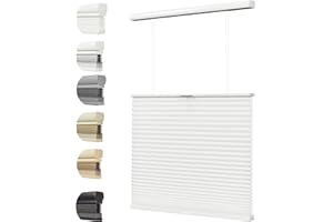 Persilux Top Down Bottom Up Cellular Cordless Shades & Blinds, Accordion Light Filtering Blinds for Windows, Honeycomb Window Blinds, 1.5" Single Cell Window Shades for Home(25" W x 78" H, White)