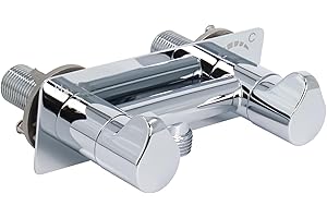 ZEJOOT 4 inch All Metal RV Shower Faucet. Stainless Steel Camper Shower Faucet Repalcement,RVs Bathroom Faucet Valve Diverter with Dual Metal Knobs for Outdoor and Indoor Shower(Chrome)