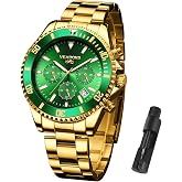 VEADONS Mens Watch Luminous Quartz Analog Watch Men Waterproof Dress Watches, Stainless Steel Chronograph Wrist Watches Gifts for Man, Men's Big Face Watches