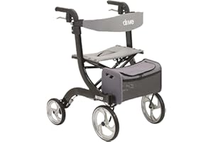 Drive Medical RTL10266BK Nitro Foldable Rollator Walker with Seat, Standard Height, Black