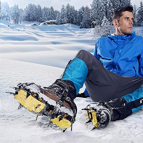 Walsilk Crampons Traction Cleats Spikes Snow Grips,Anti-Slip Stainless Steel Crampons for Mountaineering & Ice Climbing - Thumbnail 7