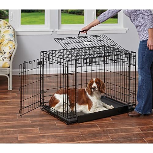 dog crate with garage style door