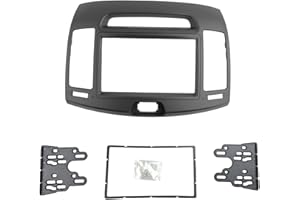 DKMUS Car Stereo Dash Radio Fascia Kit for 2006-2010 Hyundai Elantra (HD), Avante (HD) 2006-2010 Installation Trim Panel Frame Double Din (Grey)
