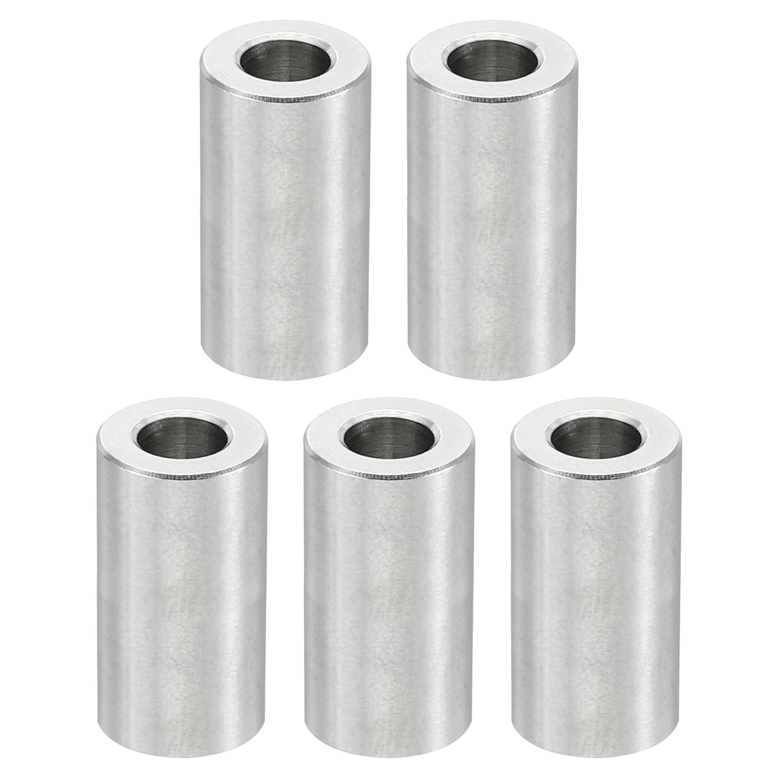 PATIKIL M5 Stainless Steel Spacers, 5 Pcs Metal Spacers Stainless Steel 5.2mm ID x 10mm OD x 20mm L Stainless Steel Spacer Screw Standoff Round for 1/5inch or M5 Screw Bolts