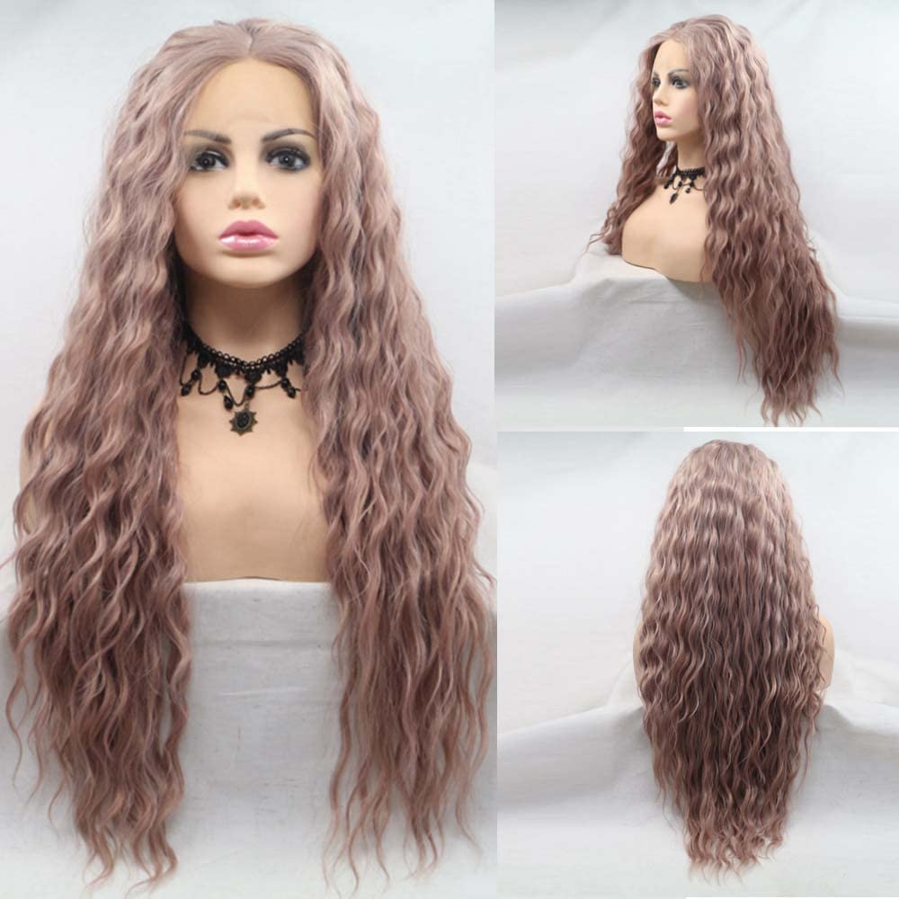 Xiweiya Wig Light Purple Wigs Long Loose Wave Synthetic Purple Lace Front Wigs For Women Hair Cosplay Wigs Long Soft Purple Lace Wigs Heat Resistant Fiber Wigs 24" โ image 1