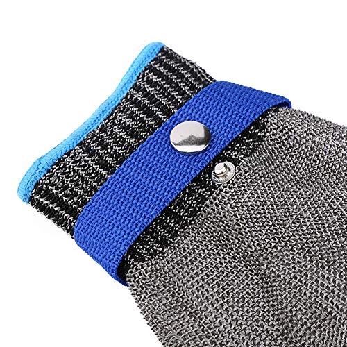 Cut Resistant Gloves, Proof Stab Resistant Stainless Steel Wire Metal Mesh Butcher Cotton Glove, High Performance Level 5 Protection, Food Grade
