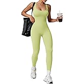 TrainingGirl One Piece Jumpsuits for Women Summer Workout Yoga Gym Rompers - Casual Cute Sleeveless Bodysuits Tank Top