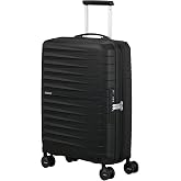 American Tourister Fastfoward Expandable Hardside Luggage with Spinner Wheels, Flash Black, Carry-on