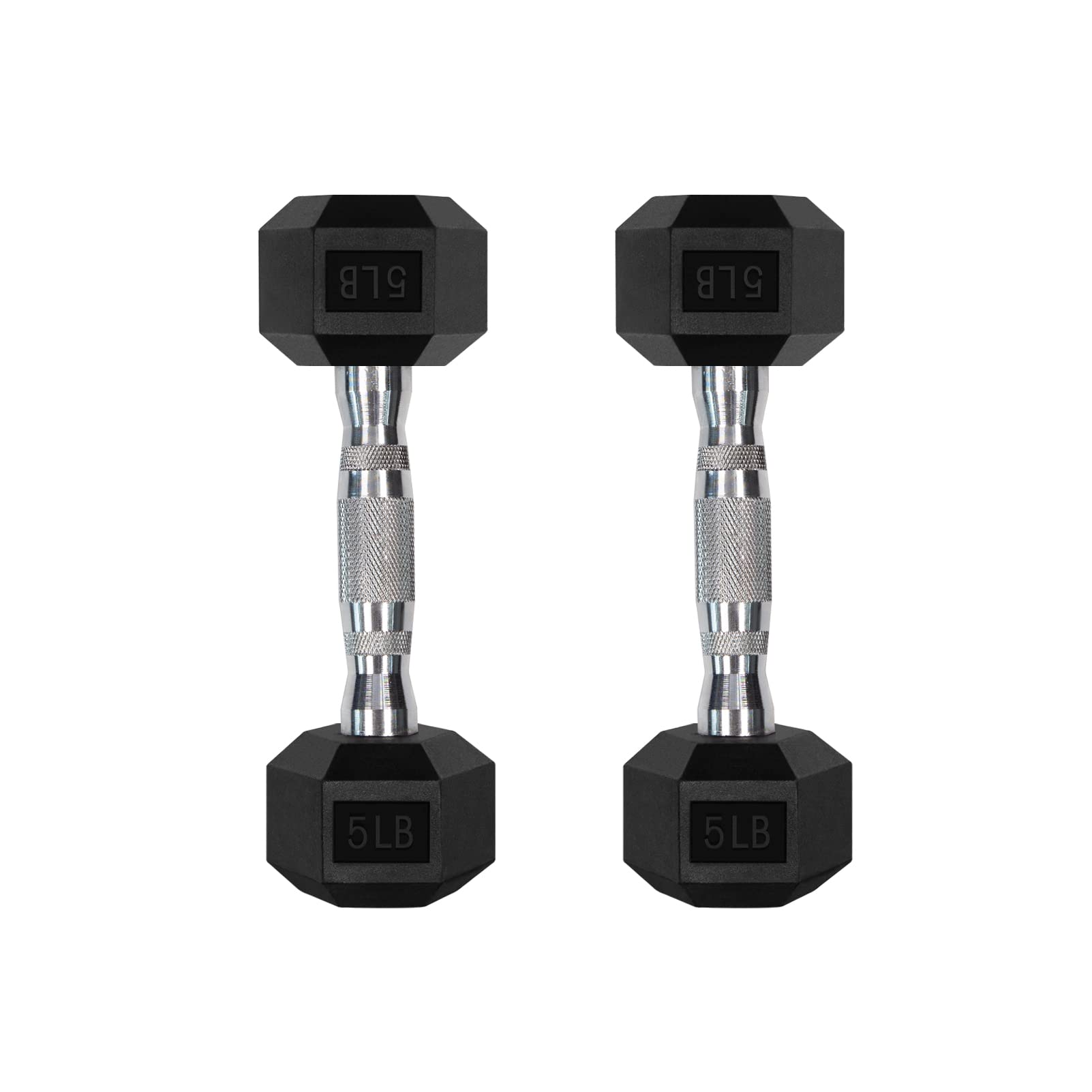 Photo 1 of  5LB Dumbbells Set of 2 Rubber Encased Dumbbell Sets with Optional Rack for Home Gym, Coated Hand Weights for Strength Training, Workouts