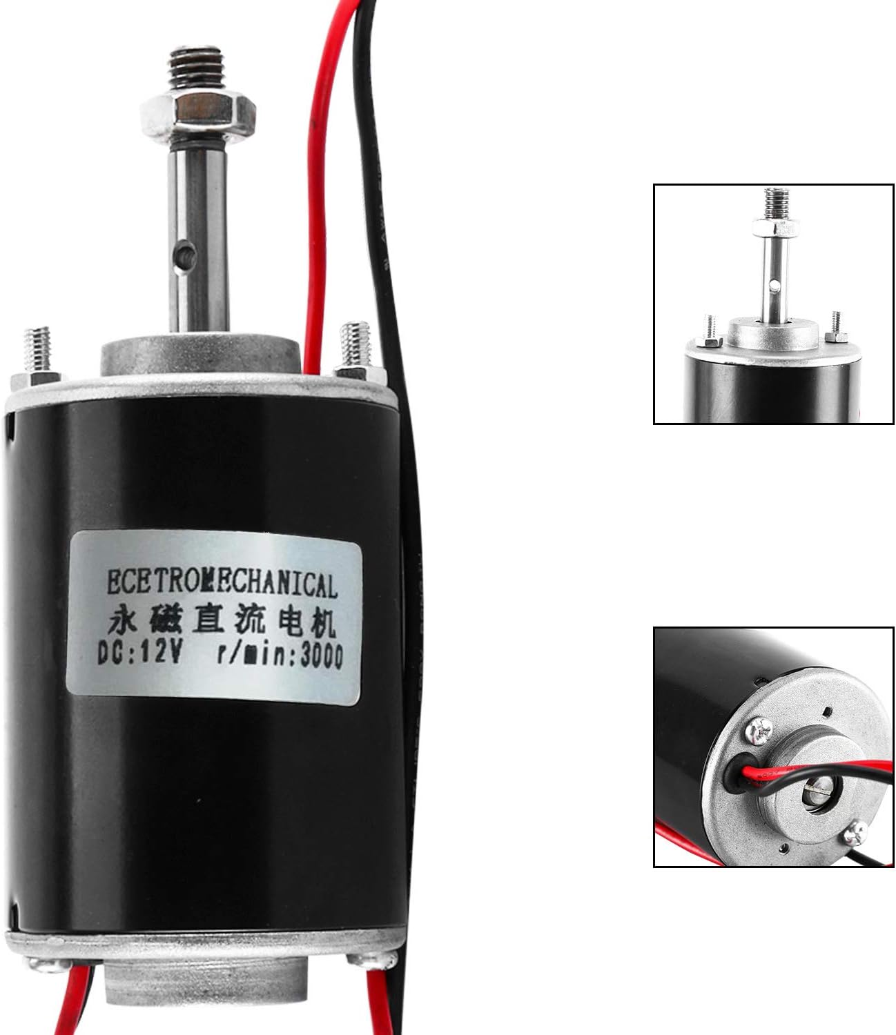 YaeGarden 12V 30W High Speed CW/CCW Permanent Magnet DC Motor Electric Micro Speed Reduction Geared Motor For DIY Generator (DC 12V 3000RPM) - - 