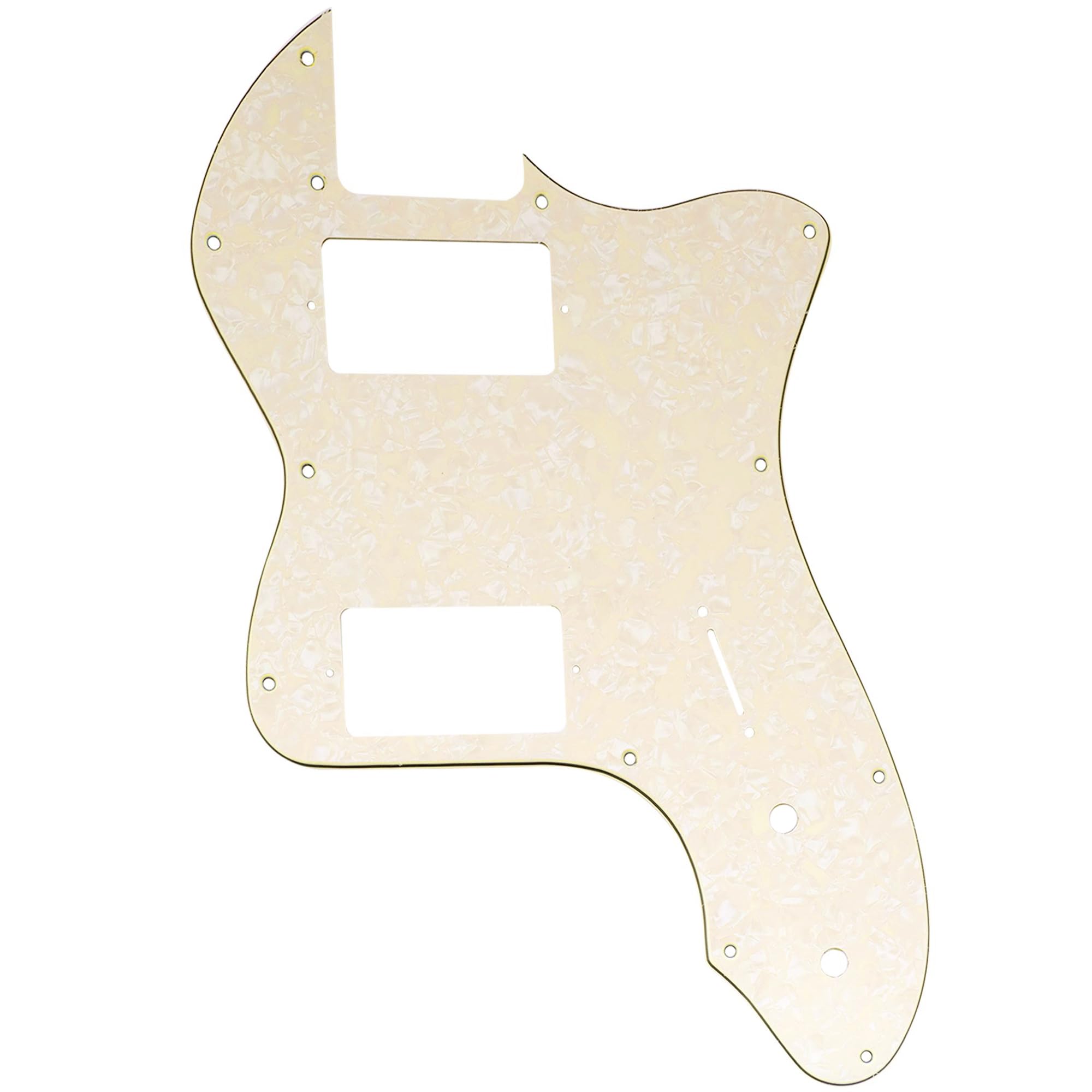 Musiclily Pro 12 Holes Covered HH Guitar Pickguard For USA/Mexico Fender 72 Tele Thinline Style Electric Guitar, 4Ply Aged White Pearl