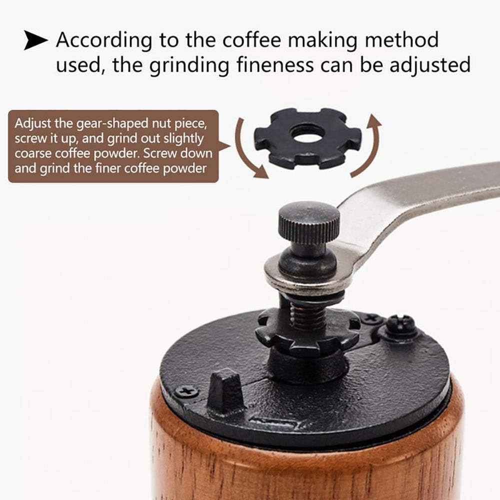 Manual Coffee Grinder Wooden Mill with Cast Iron Burr, Hand Crank ...