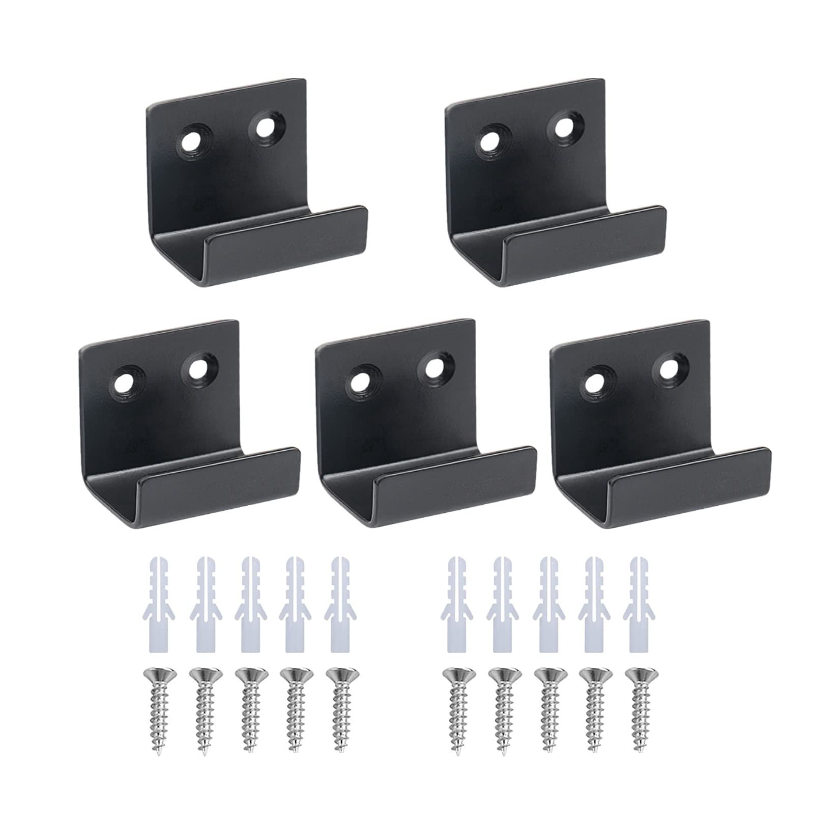 SyiXute 5 Pcs Ceramic Tiles Display Wall Hooks,Ceramic Tile Display Bracket Stainless Steel,Ceramic Tile Wall Hook with Screws,Matte Black for Mirror,Hanging Picture,Ceramic,Bathroom,Kitchen