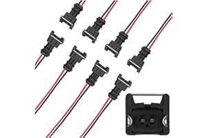 SALIOR 8PCS Fuel Injector Connector,Fuel Injector Wiring Harness Compatible with Any RC, Bosch EV1 Fuel Injector,Universal Fuel Injector Harness Car Accessories with Waterproof Shell