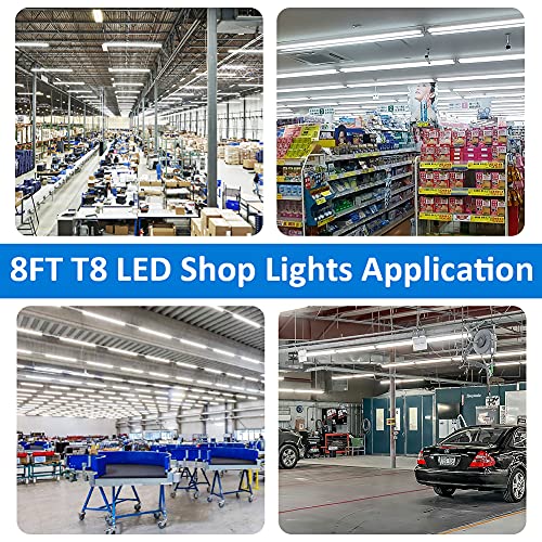 SHOPLED LED Shop Light 8FT, 72W 5000K Daylight White, 9360LM Clear