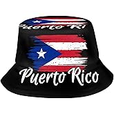 Puerto Rico Flag Bucket Hat, Unisex Puerto Rican Patriotic Sun Hat Outdoor Beach Summer Fisherman Cap for Women Men