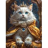 5D Diamond Painting Katzenkürbis - 30x40 Cm DIY Diamantbild Halloween