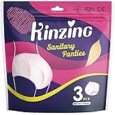 Kinzino Disposable Period Underwear for Women Overnight Cotton Period Panties 31-41in 3 Count