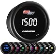GlowShift 10 Color Digital 2200 F Pyrometer Exhaust Gas Temperature EGT Gauge Kit - Includes Type K Probe - Multi-Color LED Display - Tinted Lens - for Car & Truck - 2-1/16" (52mm)