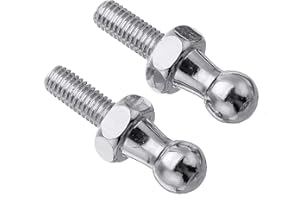 BSTENKY SAUTOP Ball Stud Bolt - 2Pcs 10mm M6 Pin Bolt End Fittings Thread Scraw for Gas Struts Ball Ended Bonnet