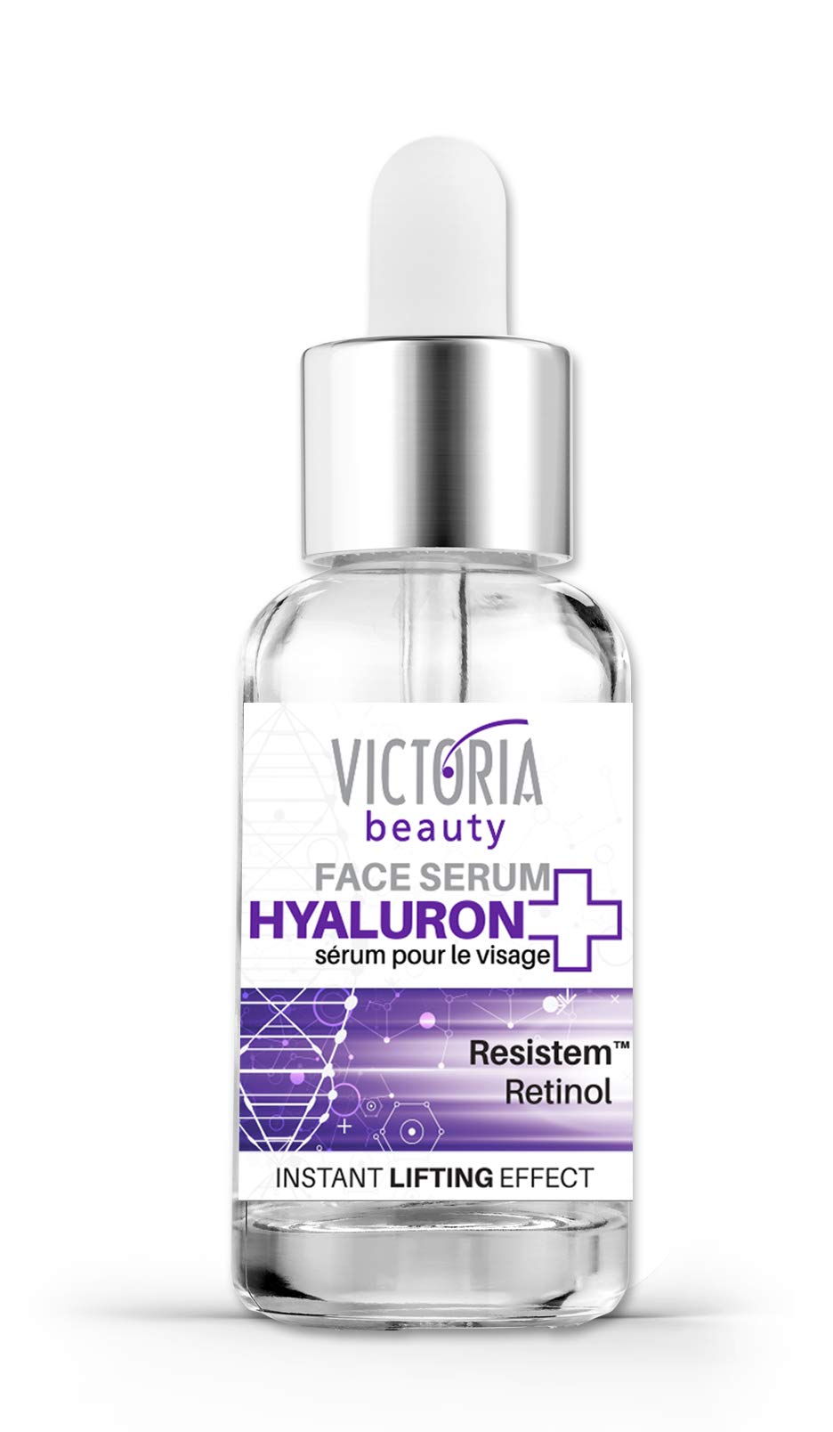 Victoria Beauty Hyaluronic Acid Serum with Retinol, Niacinamide, Vitamin B5 and Plant Stem Cells - Anti Wrinkle Face Moisturiser for Dry and Combination Skin - Hydrating Serum for Women and Men, 20ml