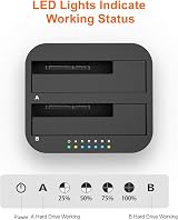 Alxum USB C A Dual Bay Docking Station 5Gbps SATA HDD SSD Clone view 5