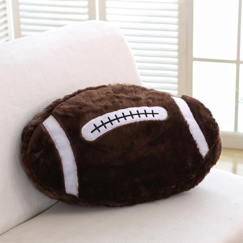 XIYUAN 22" Fluffy Sports Pillow Stuffed Soccer Plush Pillow Baseball Pillow Soft Stuffed Basketball Plush Pillow Ball Sports Plush Toys Soft and Durable Home Decor Sports Gifts (Orange)