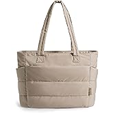 BAGSMART Tote Bag for Women, Lightweight Puffy Tote Bag with Compartments Shoulder Bag Handbag for Travel, Work, Gym | Lightweight, Puffy, Quilted, for Travel, Work
