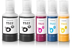 OFFICENTER T522 522 Ink Refill Bottles for Ecotank ET-2760 ET-4760 ET-2750 ET-2720 ET-3760 ET-2850 ET-15000 ET-2800 ET-4700 ST-4000 ST-2000 ET-3710 ET4810 ET-3850 ET-3750 ET-2803 Printer (2BK C M Y)