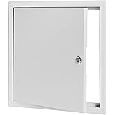 Premier 14x14 Universal Steel Flush Access Panel Door with Screwdriver Latch, White Prime Coat Finish, Wall or Ceiling Mounte