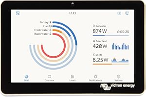 Victron Energy GX Touch 50 Display Screen - Waterproof 5-Inch Touchscreen for Cerbo GX for System Monitoring and Control - Easy Dashboard Mounting with Bolted Installation - HDMI Cable Included