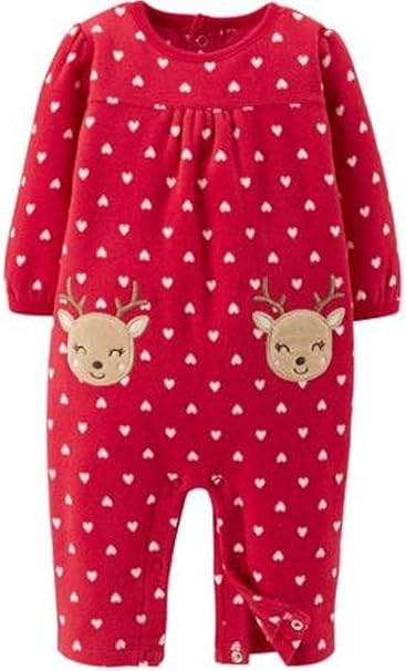 Strampler Rot Rentier Herzen 56 62 Einteiler Fleece Girl Weihnachten Schlafanzug Us Size 0 3 Month Girl Amazon De Bekleidung