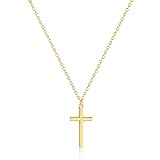Robaice Cross Necklace for Women 14K Gold Plated