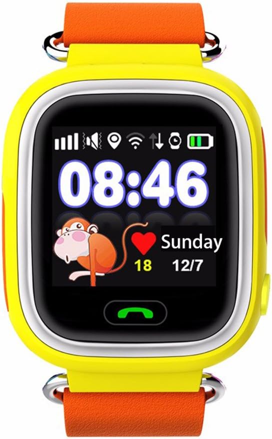 iikids Smart Watch Children GPS Q90 Touch Screen WIFI Positioning SOS Call Location Finder Device Tracker Kid Safe Anti Lost Monitor (Yellow)